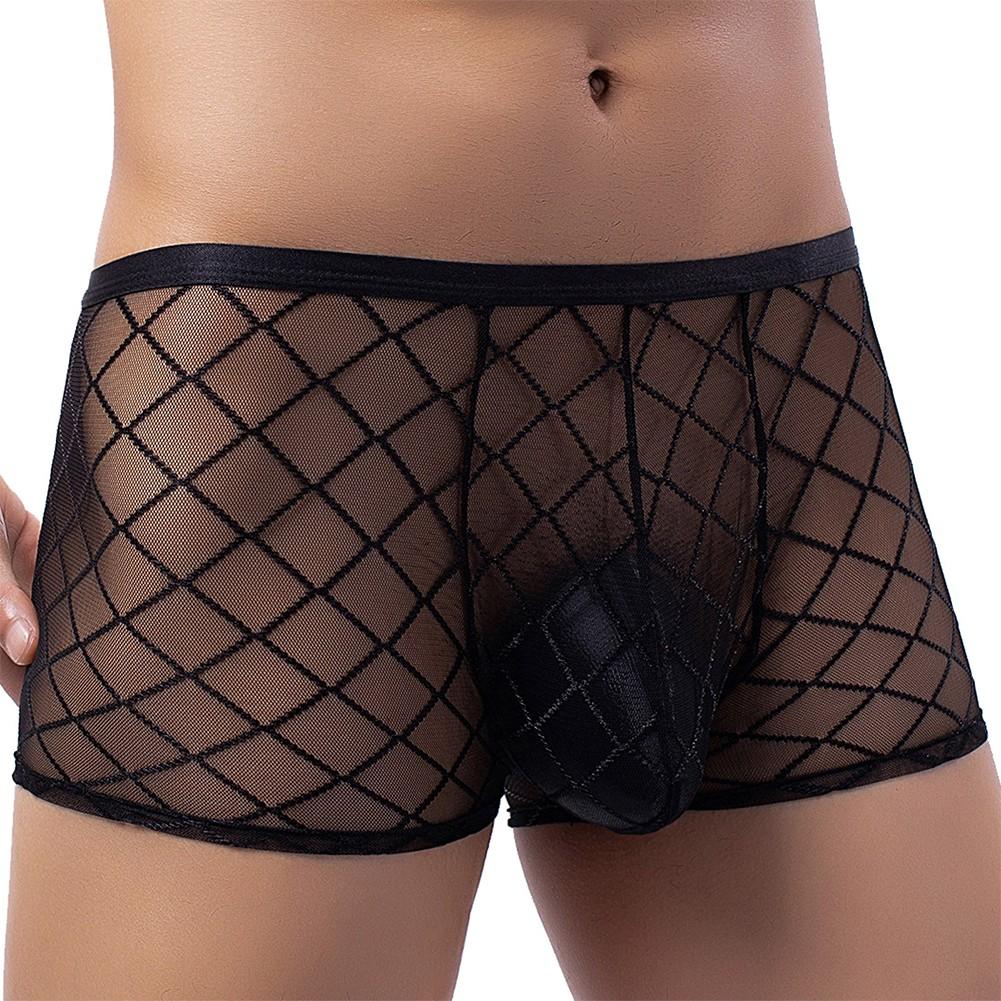 Pánské boxerské kalhotky průhledné sexy sexy pokušení průhledné