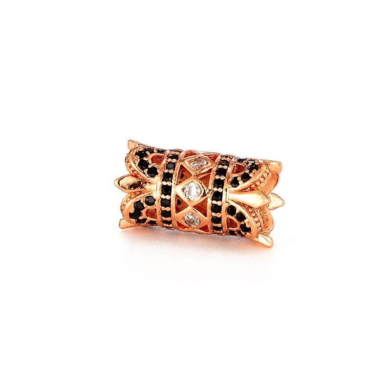 

Copper Micro-Inlaid Zircon Flower Cylinder DIY Bracelet Accessories розового золота