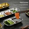 ZISIZ 304 Stainless Steel Four-Compartment Hotpot Dipping Dish