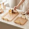 Rectangular Snack Serving Plate Rhomboid Pattern Tea Tray Durable Kitchen Storage Tray  Living Room