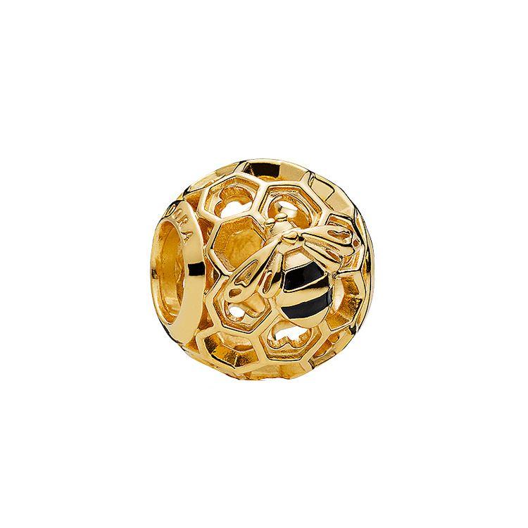 Pandora Bee Charm 925 Silver Pendant Unisex Charm Gold 767023EN16-3 Gold
