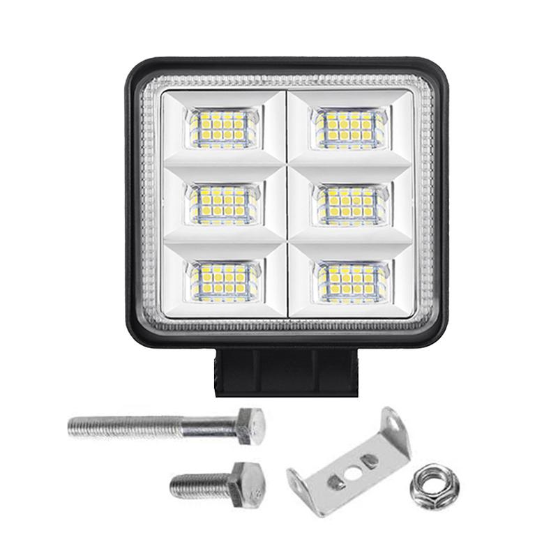 12-24V 48W 4-Inch Square White LED Work Light Pods Flood Spot Lamp 6000K Universal for Car Off Road Truck SUV Van
