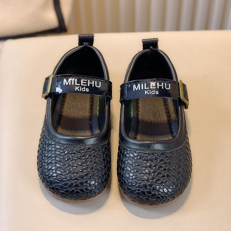 Girls' Versatile Woven Driving Shoes - Autumn 2025 Collection, Solid Color, Ages 3-12