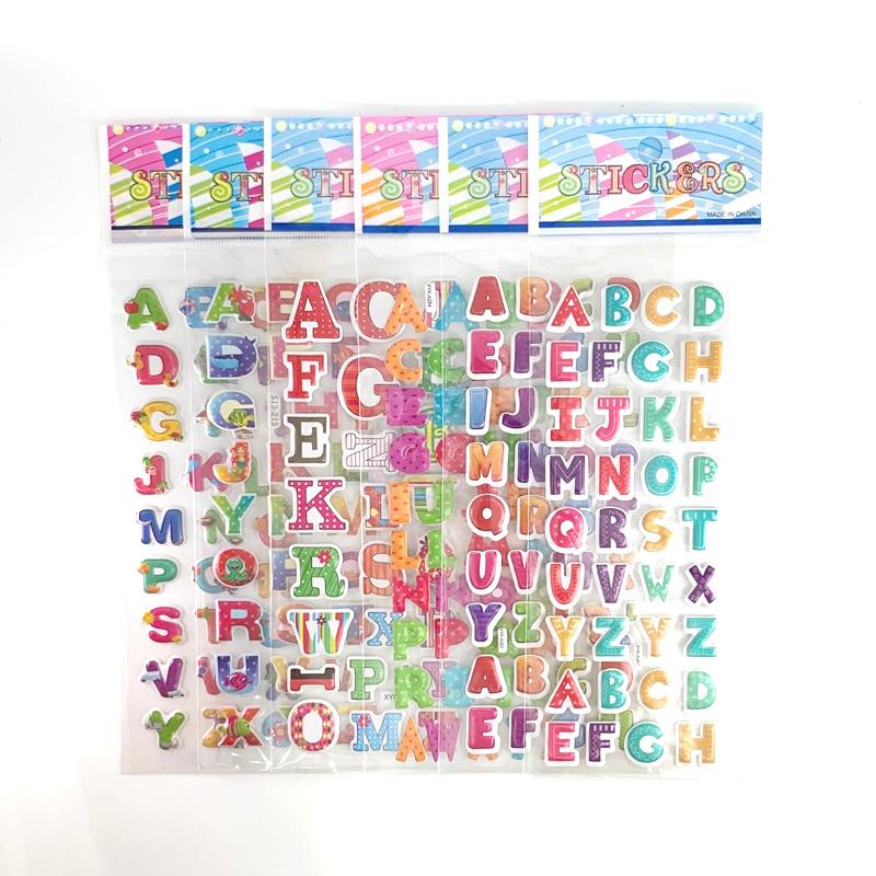 12 Sheets Cartoon Number Letter Stickers for Kids 3D Foam Sticker Scrapbooking Boys Girls Educational Toy Gift