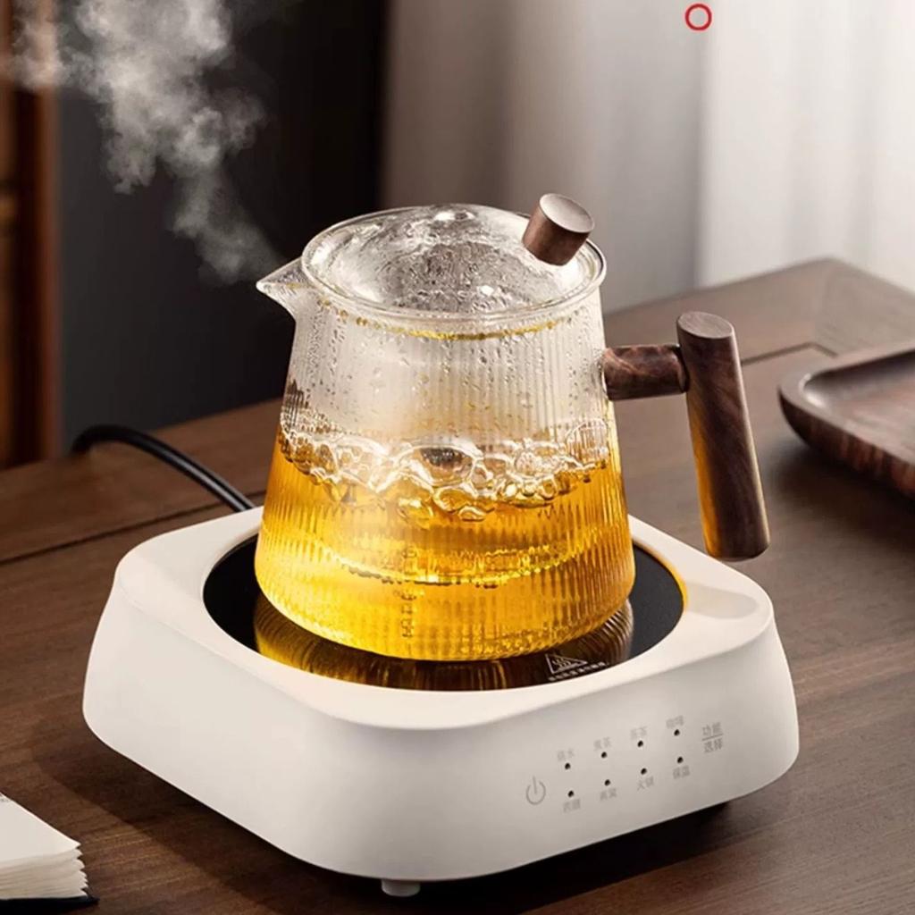 GIANXI Vertical Pattern Teapot Transparent High Borosilicate Glass Teapot Home Restaurant Transparent Brewing Teapot Cold Pot