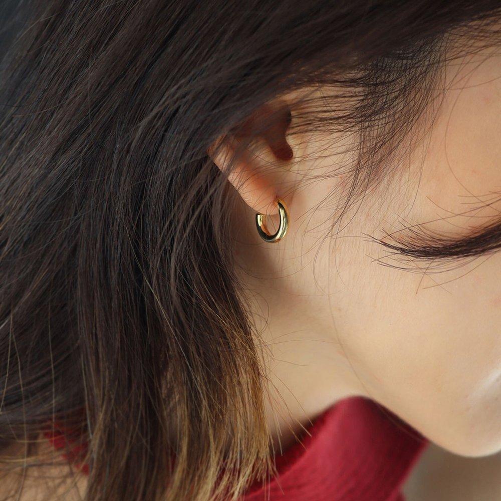 [ Modernlike / Headquarters Genuine ] 14K Gold-Filled Silver Open Ring Earrings