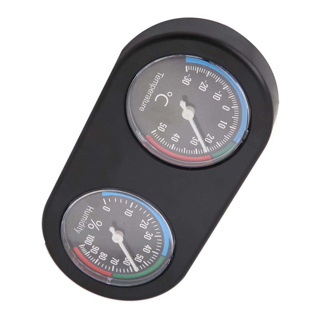 Mini Analog Temperature Humidity Meter Round Shape Thermometer Hygrometer for Reptile Tank