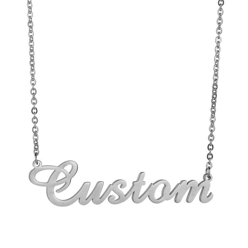 Personalized Stainless For Women Steel Gold Tone Name Letter Initial Pendant Titanium Pendant Necklace Customized JewelryTrendy Pendant