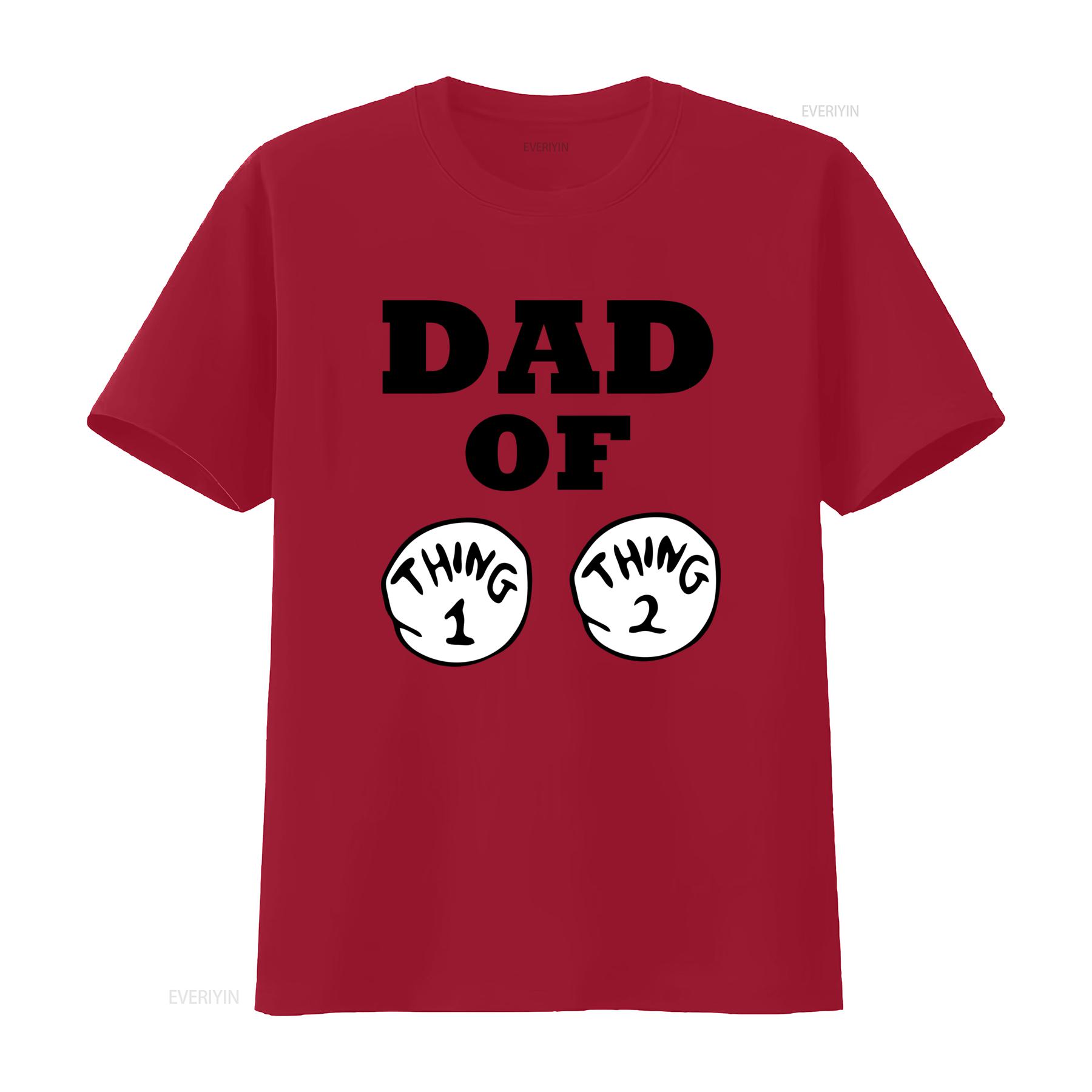 Dad Of Thing 1 And 2 T Shirt Perfect for Fathers with Two Kids Stylish Comfortable vintage Washed homme Versatile Soft S
