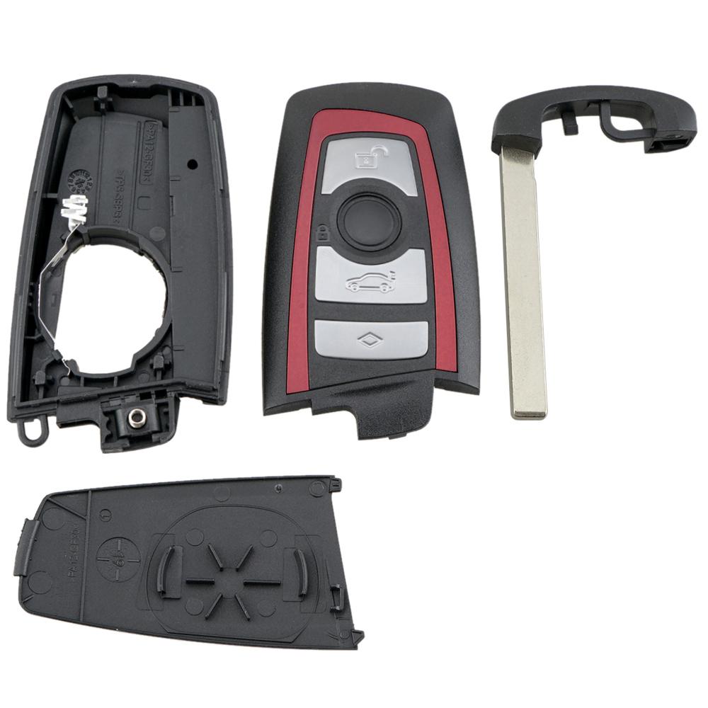 

Сменный корпус смарт-ключа с 4 кнопками, чехол для пульта дистанционного управления, бесключевой корпус с ненарезанным заготовкой лезвия, подходит для BW F CAS4 5 серии 7 серии