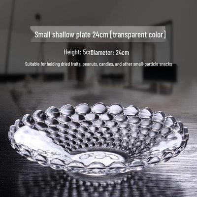 Yude Crystal Glass Snack & Fruit Plate Set (3-Pack)