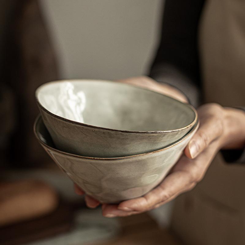 Household Dry Rice Small Bowl Retro Style Eating Fruit Bowl Rice Bowl Salad Bowl Soup Bowl Noodle Bowl Tableware Rice Bowl