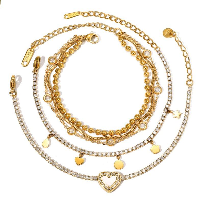 Stainless Steel Zirconia Bracelet - Elegant and Luxurious Women's High-end Jewelry, Titanium Steel Hand Accessory