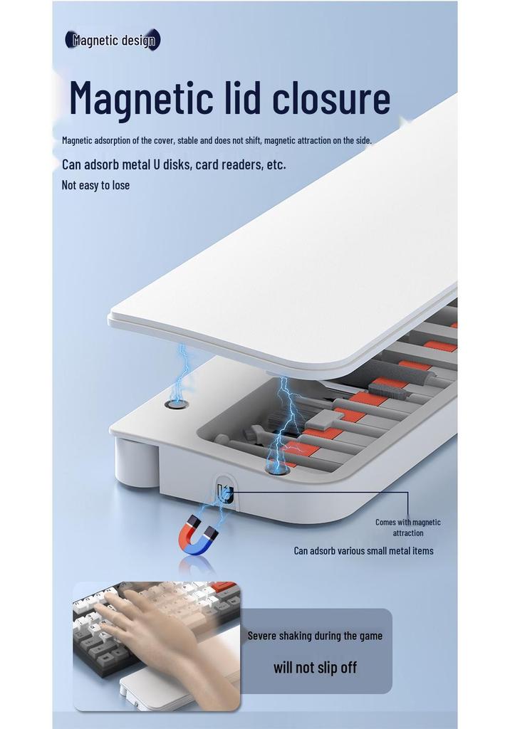QS22 Multifunctional Cleaning Brush & Leather Wrist Rest for Office Keyboards