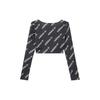 adidas Originals Trefoil Logo Letter Print Short Sleeve Sports Long Sleeve T-Shirt Women Tops Black HM4894
