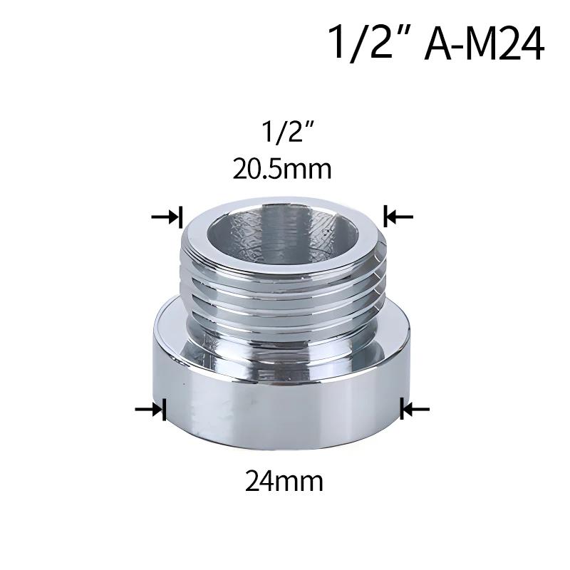 Water Faucet Coupler 1/2 To M16 M18 M20 M22 M24 M28 Thread Connector Conversion Repair Tap Adapter For Bubbler Kitchen Bathroom