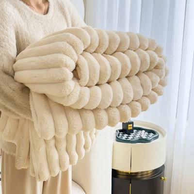 Bed Suppiles Solid Color Flannel Blanket Thickened Comfortable Blanket Soft Warm Office Nap Blanket Travel
