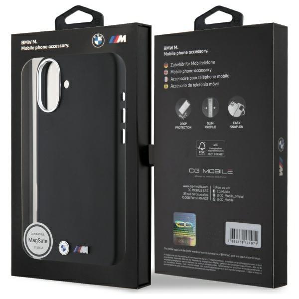 Bmw Bmhmp16M23Pmwk Iphone 16 Plus 6.7   Czarny/Black Hardcase M Smooth Full Wrapped Metal Magsafe