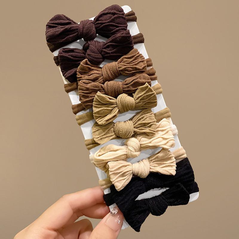 10Pcs/Set Women Girls Bowknot Hair Bands 4CM Elastic Headbands Colorful Bow Tie Scrunchies Headwear Girls Hair Accessories Gift