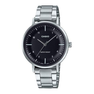 Standard Analog Stainless Steel Black Dial Quartz LTP-VT03D-1B Women's Watch