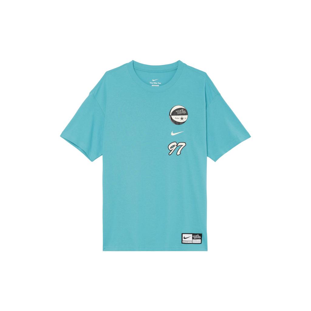 Nike Alfanumerický potisk Kulatý výstřih Ležérní Sportovní Tričko s krátkým rukávem Pánské Topy Kaktusově zelená FV8395-345