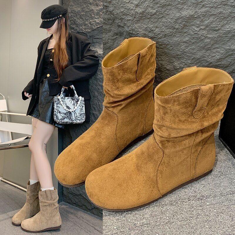 Inner height increase Boken Martin boots women's autumn and winter new versatile platform short boots women's small stacking boots