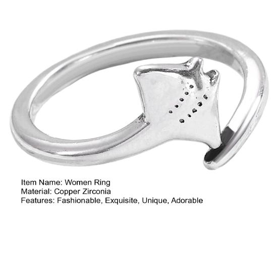 Manta Ray Ring for Women Cute Ocean Sea Animal Adjustable Rings Jewelry Gifts for Girlfriend Wife Mom