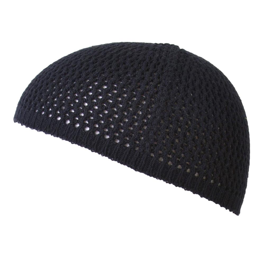 CHARM Made in Japan Silk Islamic Hat Stretch Inner Cap Large Size [Casual Box] No-Sewing [L Size/Black]