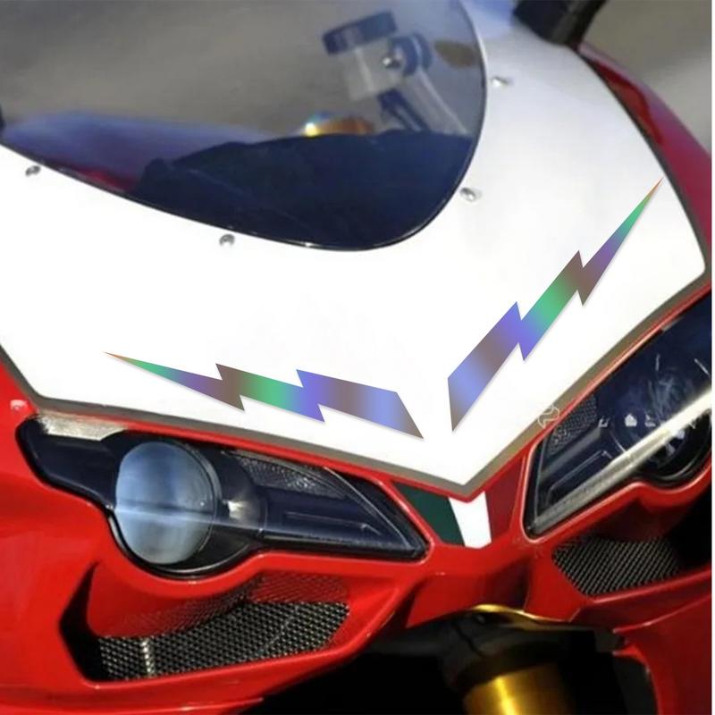 1 Pair Lightnings Motorcycle Sticker Reflective Car Decals Stickers For Motorcycle Gas Tank Waterproof DIY Motorcycle Decoration