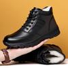 Warm Cotton Shoes Men's Winter Velvet Outdoor Sports Leisure High-top Leather Shoes Genuine Leather Wool Cold-proof Snow Boots