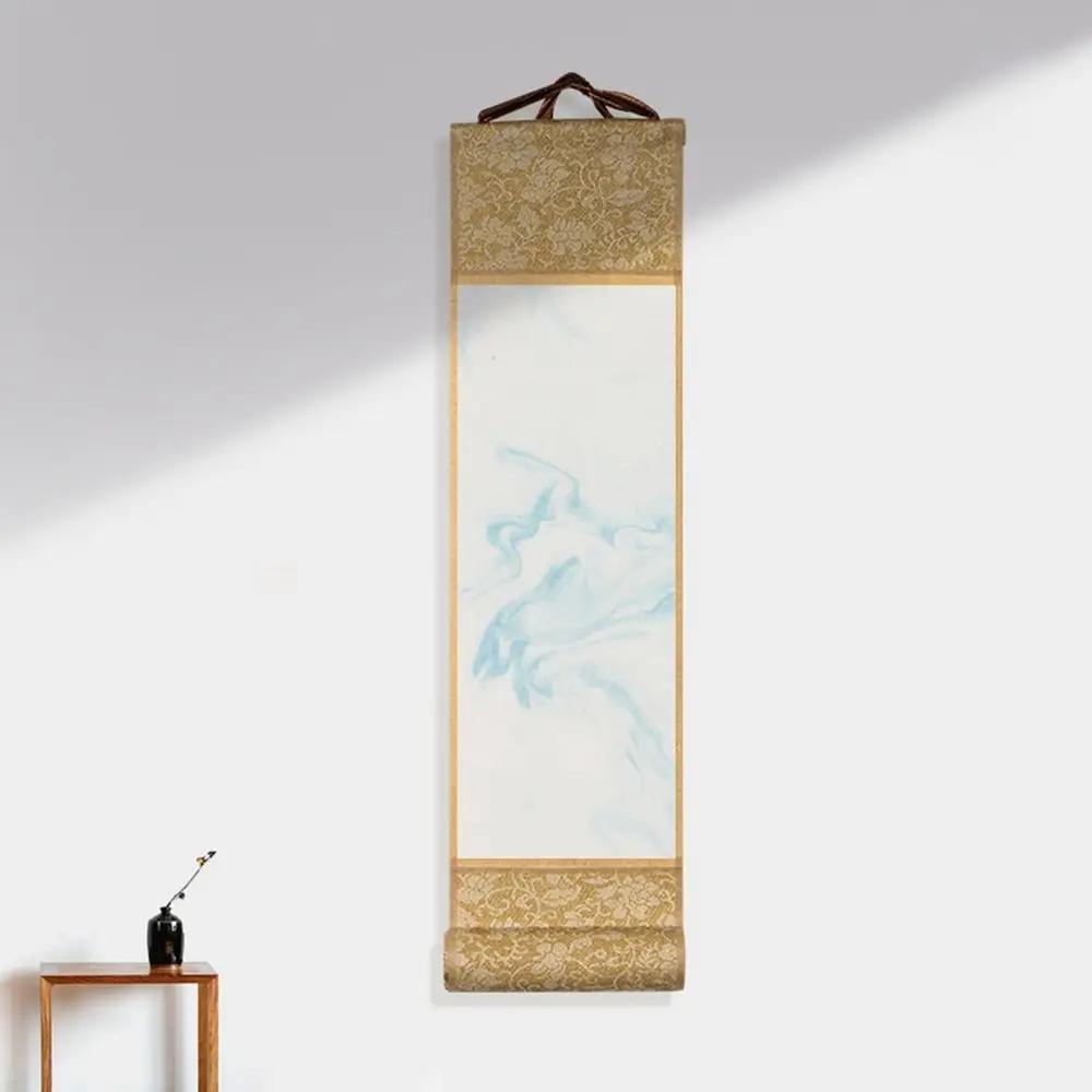 Crafts Office Home Decoration Painting Drawing Paper Mini Batik Trumpet Scroll Blank Hanging Scroll Gilded Rice Paper Scroll