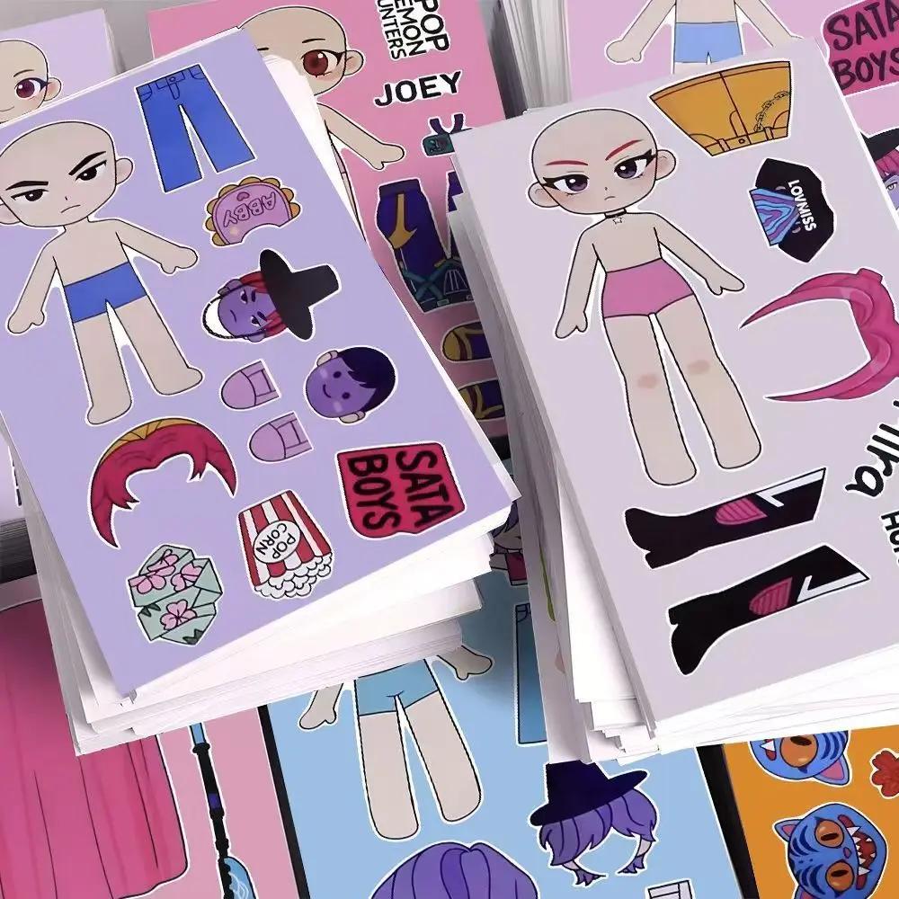 5/10pcs KPop Demon Hunters Cartoon DIY Stickers Bulk Anime Doodle Decals for Luggage Water Bottles