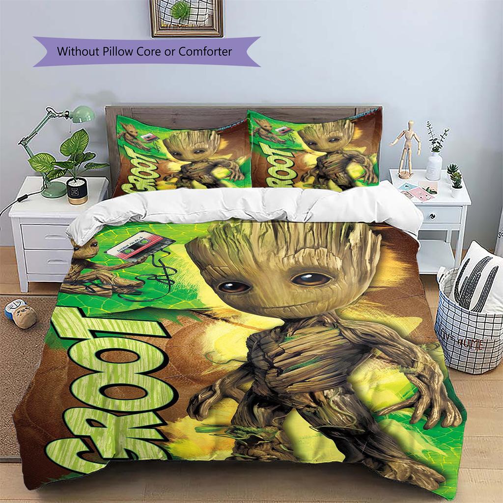 Set Copripiumino Trapuntato con Fantasia Groot Federa Decorazione per la Casa Regalo (1 * copripiumino + 2 * federa, senza nucleo)
