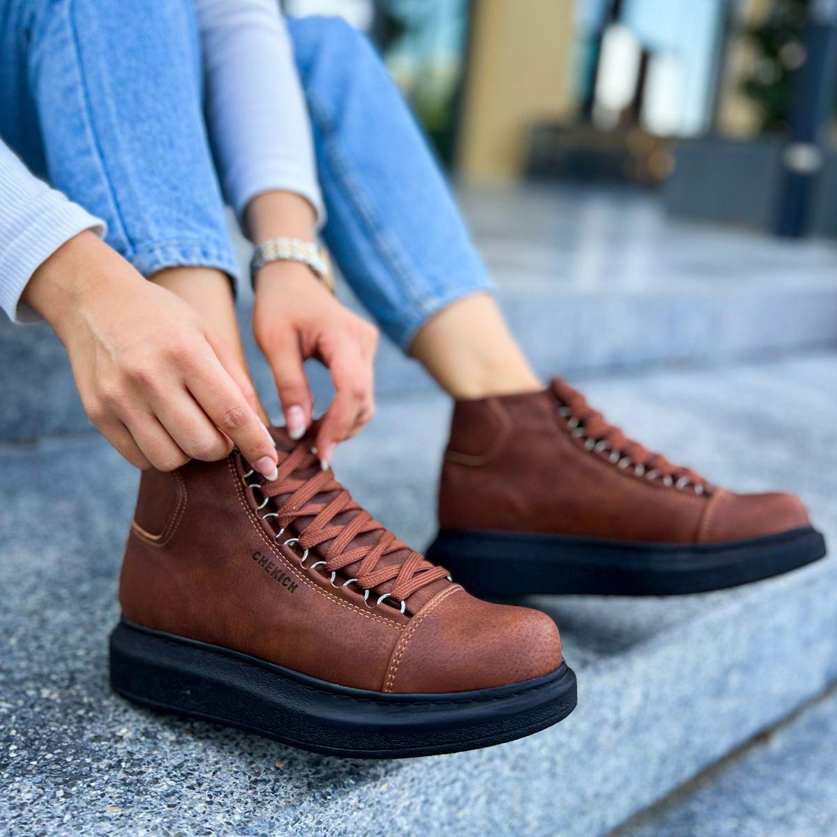 

CHEKICH, оригинальные брендовые женские ботинки CST Roma черного, белого цвета, высококачественные зимние сезонные ботинки на шнуровке для женщин, CH258