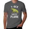 Trex Hates Plank Dinosaur Gym Workout Funny Tshirt Basic Comfort Fit Tshirt For Unisex