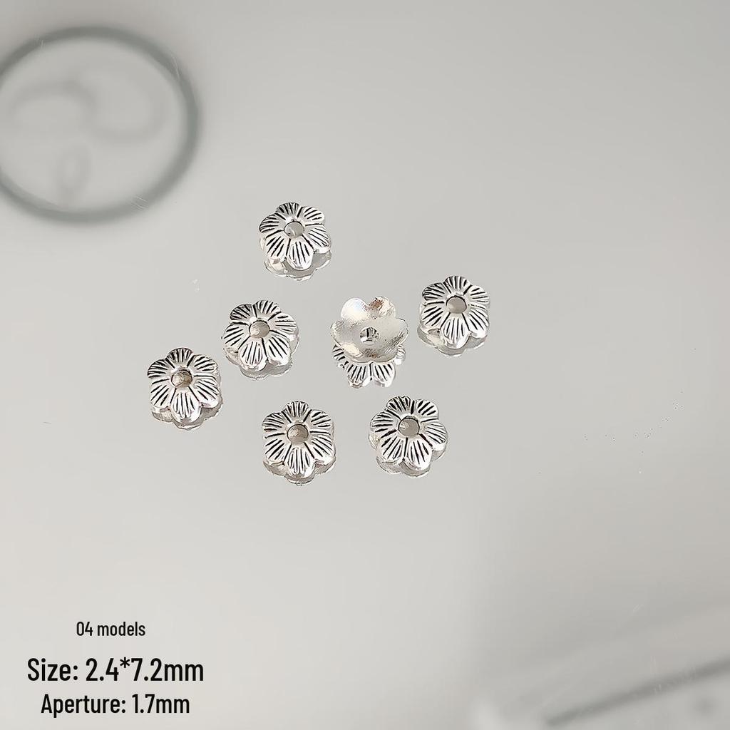 Retro Distressed Alloy Antique Silver Flower Spacer Bead Cap for DIY Bracelet & Necklace Making