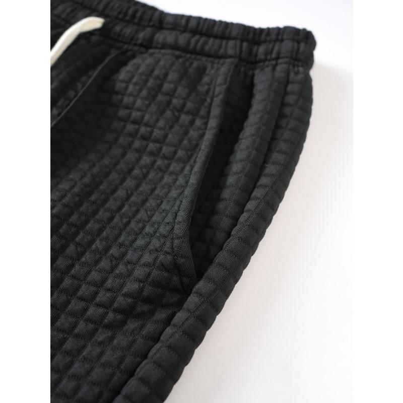 Spring and Autumn Casual Pants Men's Elastic Waist Loose Sports Waffle