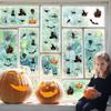 Halloween Thick Gel Clings for Window Glass Miror Decoration Scary Gel Clings Decals for Spooky Hunted House Spider Bat Witch Pumpkin Sticker Party