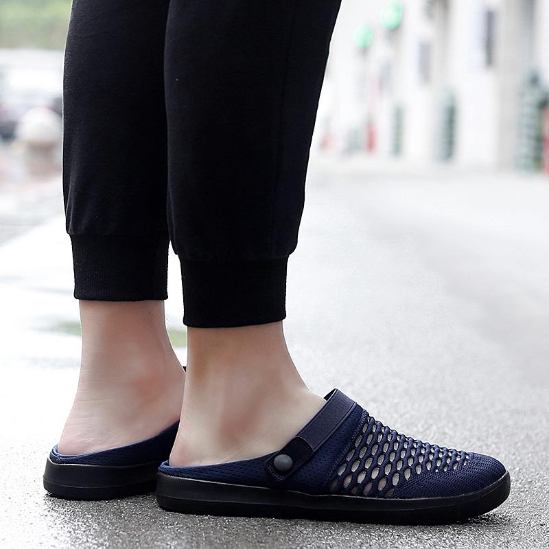 Men's Backless Walking Mule Summer Slip-on Closed Toe Loafer Casual Slide Slipper Traveltime Mule for Men