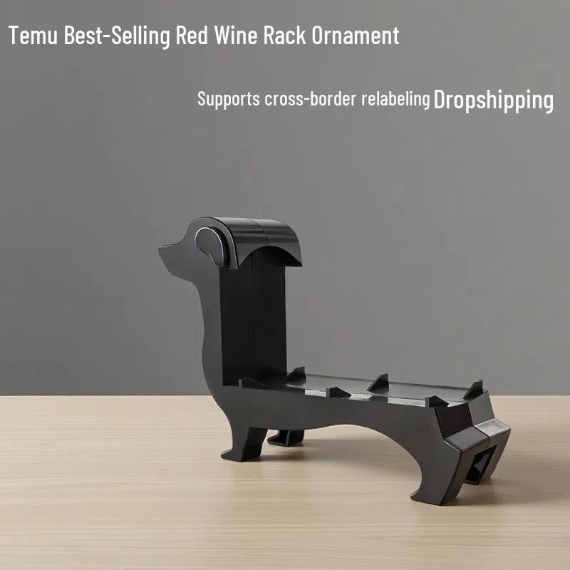 

Nordic Dachshund Wine Bottle Holder - Creative Plastic Home Ornament for Living Room Desktop 20x14x6cm
