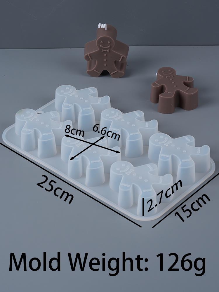 

Xmas Series Silicone Candle Mold DIY Cartoon Gingerbread Man Christmas Tree Soap Molds Plaster Resin Craft Making Home Decor