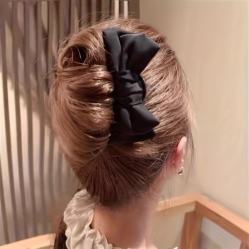 1PC Elegant Black Fabric Bow U-Shaped Hairpin - Perfect with Chinese Cheongsam and Hanfu Hairstyle
