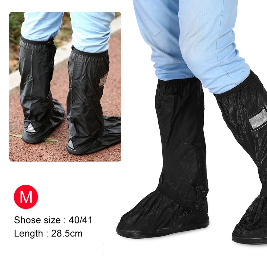 Motorcycle Scooter Bike Cycling Waterproof NOn Slip Shoes Cover for Rainy Snowy Day Black L