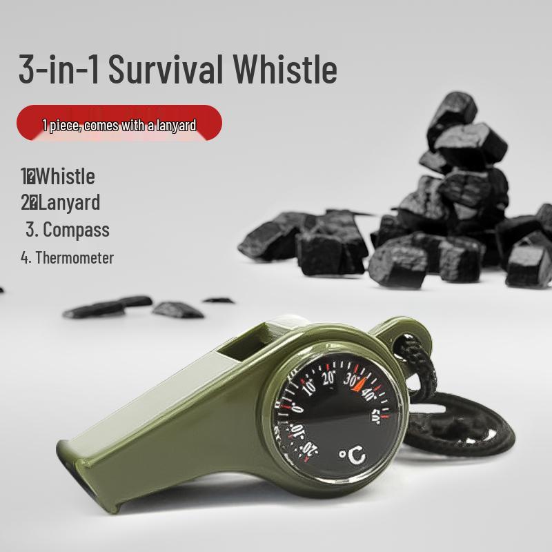 Multi-function Outdoor Survival Whistle & Emergency Shelter Kit