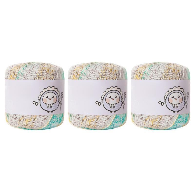 

Мерсеризованная хлопковая пряжа, набор из 3 предметов, мягкая, удобная нить для деликатных тканей и рукоделия