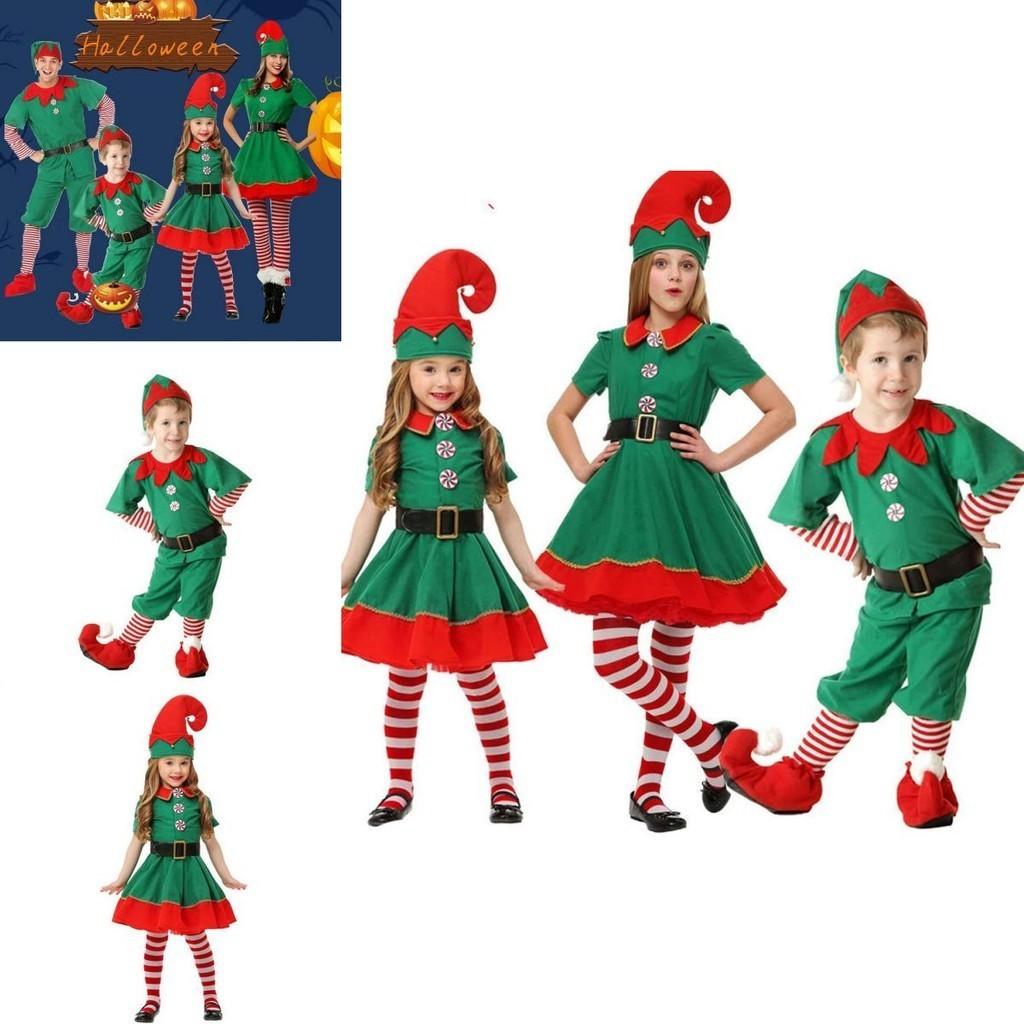Festive Green Elf Santa Claus Costume For Adults And Kids Perfect For Family Christmas Celebrations