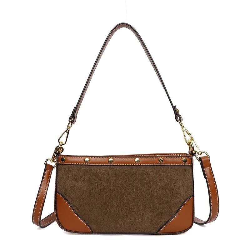 Новые модные ретро сумки через плечо женские классические универсальные простые женские — фото 8