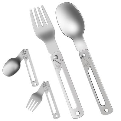 2 Sets, kreatives Outdoor-Gabel- und Löffelset, tragbare faltbare Gabeln und Löffel, Reise-Camping-Geschirr