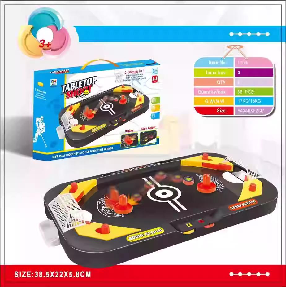 2-in-1 Ice Hockey & Foosball Table Game for Kids and Parents