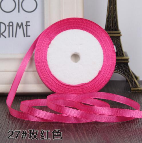 22 Meters (25 Yards) Silk Satin Ribbon 1/4" (6mm) Party Home Wedding Decoration Gift Wrapping Christmas New Year DIY Material